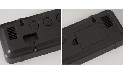 9 Inch Large Digital Wall Clock Temperature Humidity Night Mode Snooze 12/24H USB Plug-in Version Electronic LED Alarm Clock