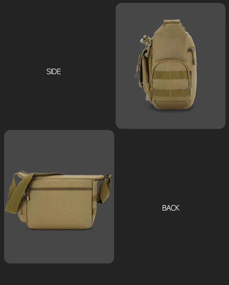 Men Camouflage Shoulder Bag Tactical Fishing Camping Tote Trekking Climbing Bags Large Multi-Pocket Travel Laptop Messenger Pack