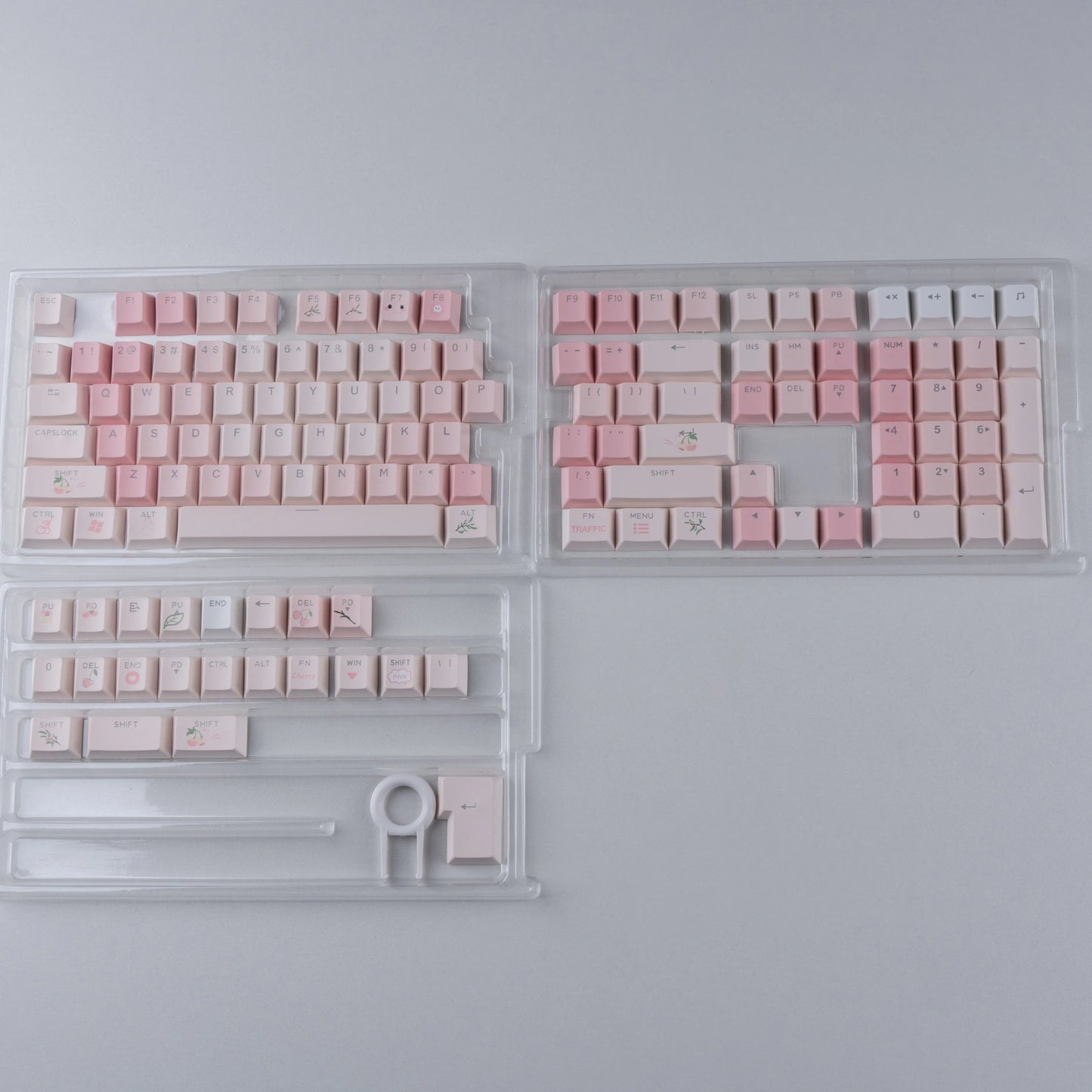 127 Keys Plum Blossom Top Backlit Cherry Profile Keycap PBT Keycap Dye-Sub Cherry MX Switches For Gamer Mechanical Keyboard