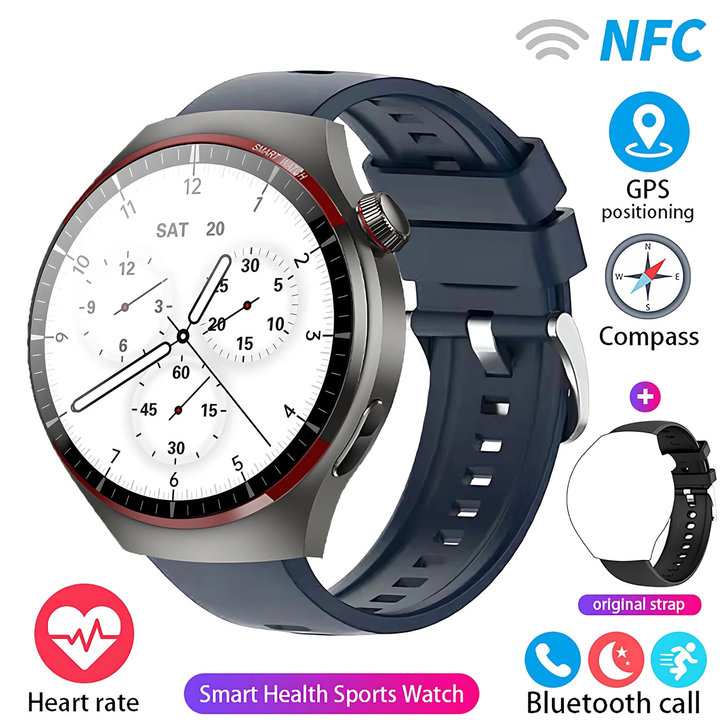 Watch 4Pro NFC GPS Smart Watch 360*360 HD Screen Heart rate Games Blood oxygen SmartWatch IP68 waterproof Sport Watches 2025 New