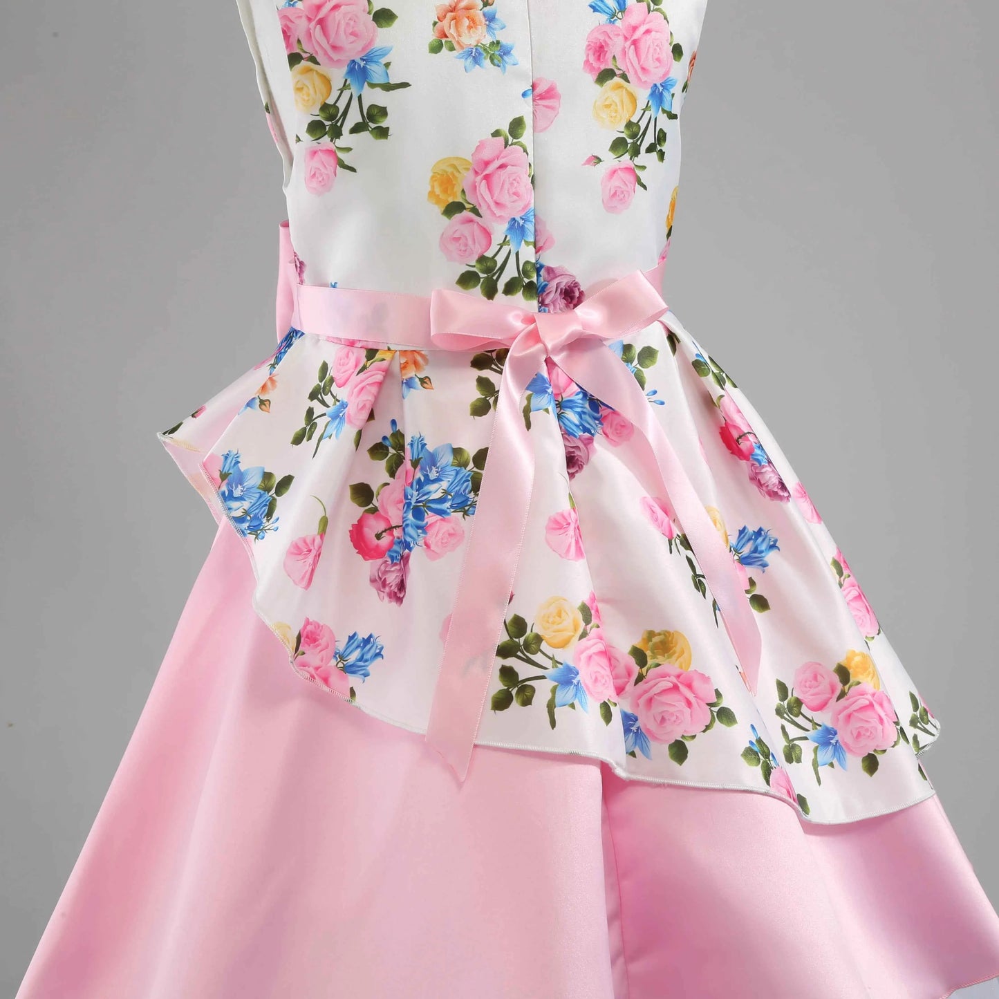 2025 New Girls' Dress - Sleeveless Bow Peplum Dress - Lace Princess Dress - National Day Party Children's Dress