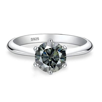 NeeTim 0.5ct 1ct 2ct 3ct Blue Pink Purple Black Moissanite Rings for Women Sterling 925 Silver Wedding Party Band Woman's Ring