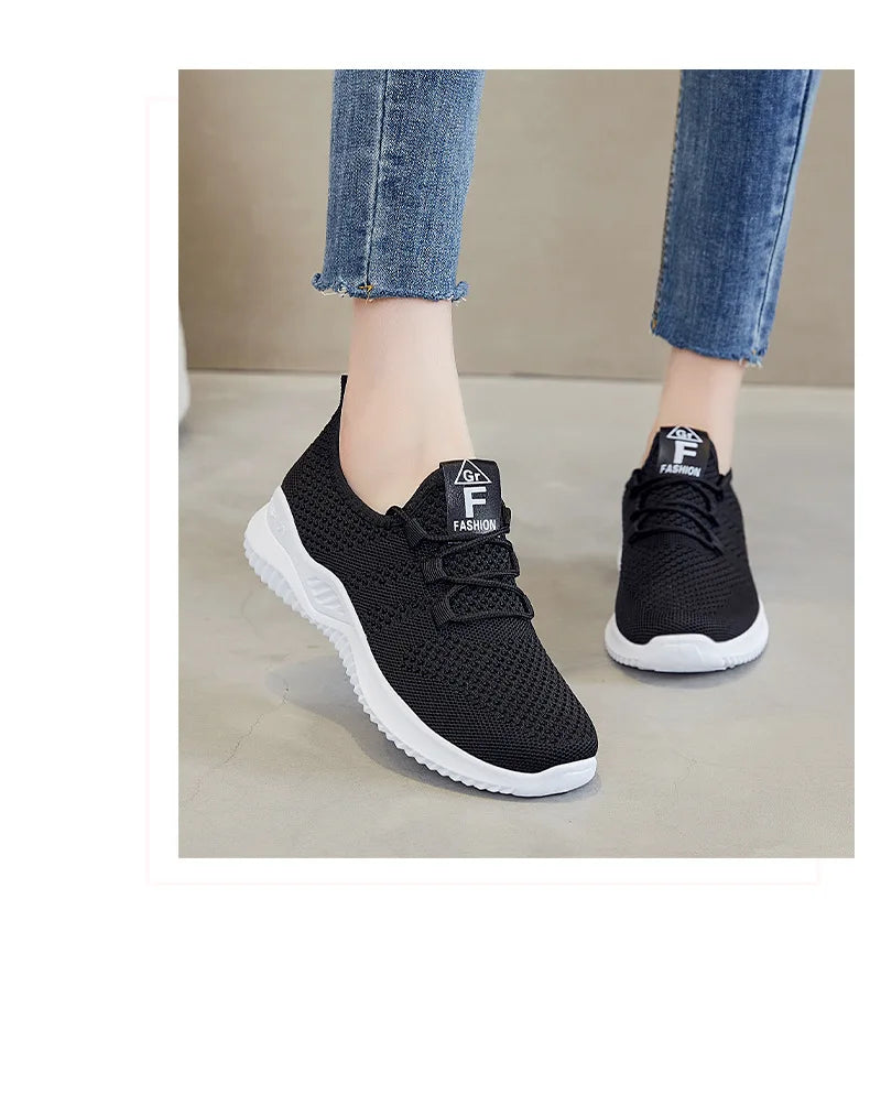 Women's shoes 2025 mesh breathable comfortable sports shoes soft sole lightweight fashion casual shoes - AMULET RING STORE