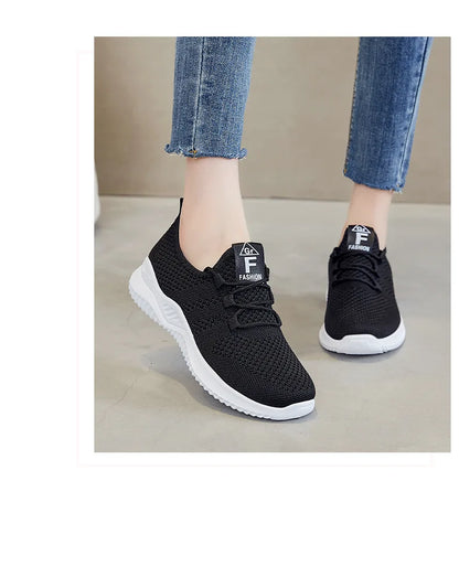Women's shoes 2025 mesh breathable comfortable sports shoes soft sole lightweight fashion casual shoes - AMULET RING STORE