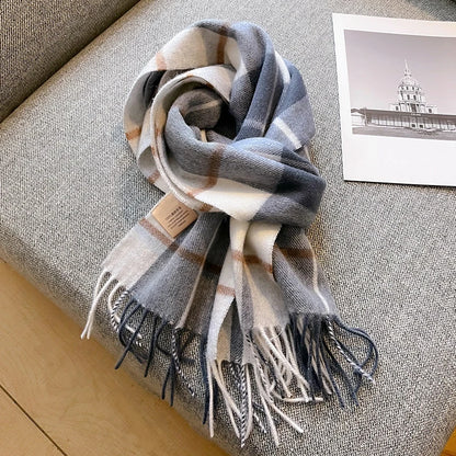 100% Wool Winter Scarf for Women Long Warm Cashmere Scarves Hijab Solid Lady Shawl Wrap Female Pashmina Bandana Head Scarves