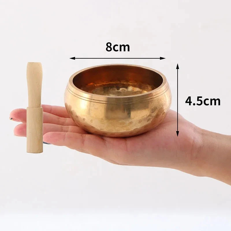 Large Tibetan Singing Mindfulness Bowl Meditation Quartz Bowls Sound Healing Instruments Yoga Nepal Yarn Handmade Decorative - AMULET RING STORE