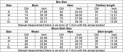 Sports Yoga Set 2 Pieces Women Tracksuit Sportswear Workout Running Clothing High Waist Short Skirt Sports Bra Athletic Wear