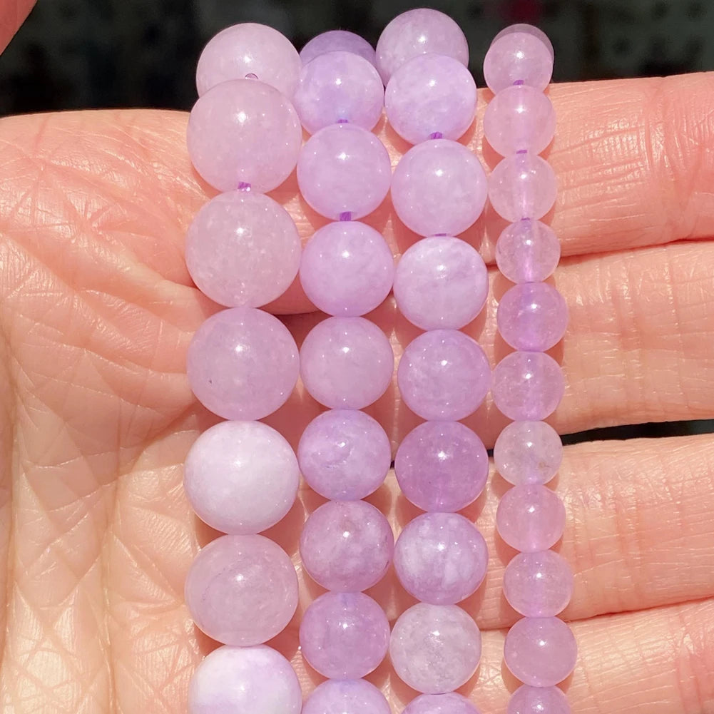 45 Styles Natural Stone Beads Amethyst Purple Jades Agate Crystal Glass Beads Jewelry Making Findings DIY Bracelet Accessories - AMULET RING STORE