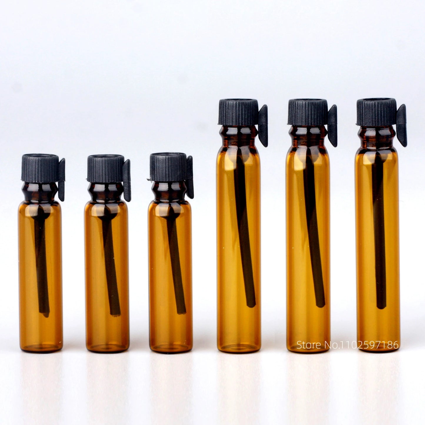 Glass Dropper Bottle Transparent Mini 1ml 2ml Stick Essential Oil with Inner Stopper Sample Trial Use Perfume Sub Bottles Empty - AMULET RING STORE