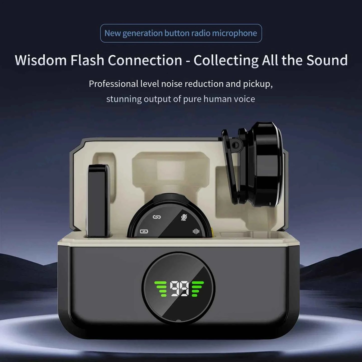 Basix Wireless Lavalier Lapel Microphone for iPhone iPad Android Outdoor live streaming Recording Interview with Magnetic Clip