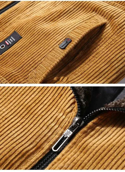 Winter Jacket Men Male Thermal Windbreaker Plus Size Men's Warm Winter Corduroy Jackets and Coats Fur Collar Casual Outwear