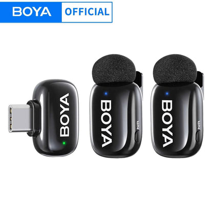 BOYA BOYA Mini Wireless Lavalier Microphone for iPhone 15/16 Android Phone USB-C Devices for Live Streaming Video Recording Vlog