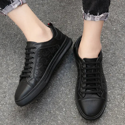 Leisure Shoes 2025 New Wear-resistant Fashion Shoes Anti-slip Anti-odor Leather Sports Thick Soles All Match Street Men's Shoes - AMULET RING STORE