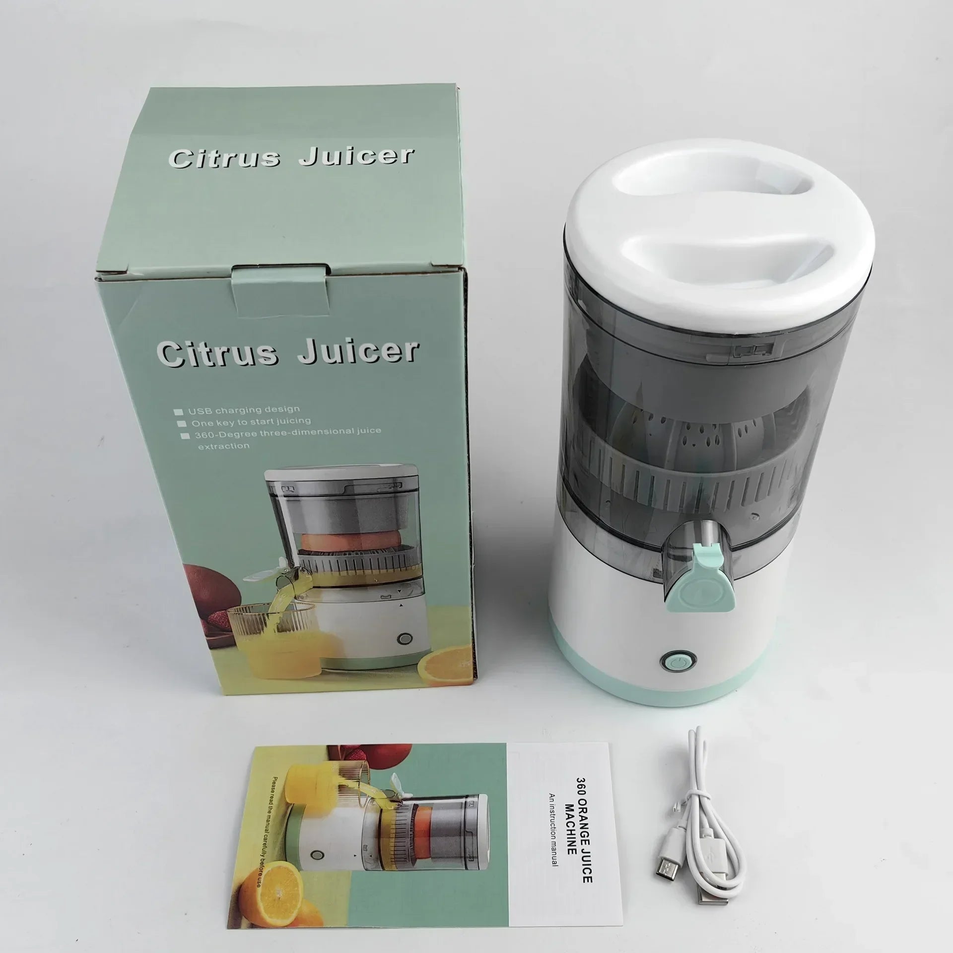 Portable Electric Juicer USB Charging Orange Lemon Fruit Blender Mini Household Juice Squeezer Mixer Citrus Juicer for Travel - AMULET RING STORE