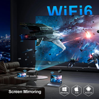 WESOPRO Mini Projector Smart 4K Portable with Wifi 6 Bluetooth 5.0 Android 11 Automatic Keystone for Home Theater Entertainment