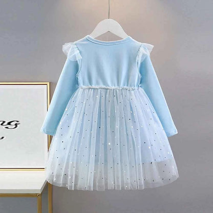 Girls Dress 2025 New Kids Clothes Autumn Long sleeves Disney Children Stitch Princess Dresses Baby Girl Cute Birthday Party 2-8Y