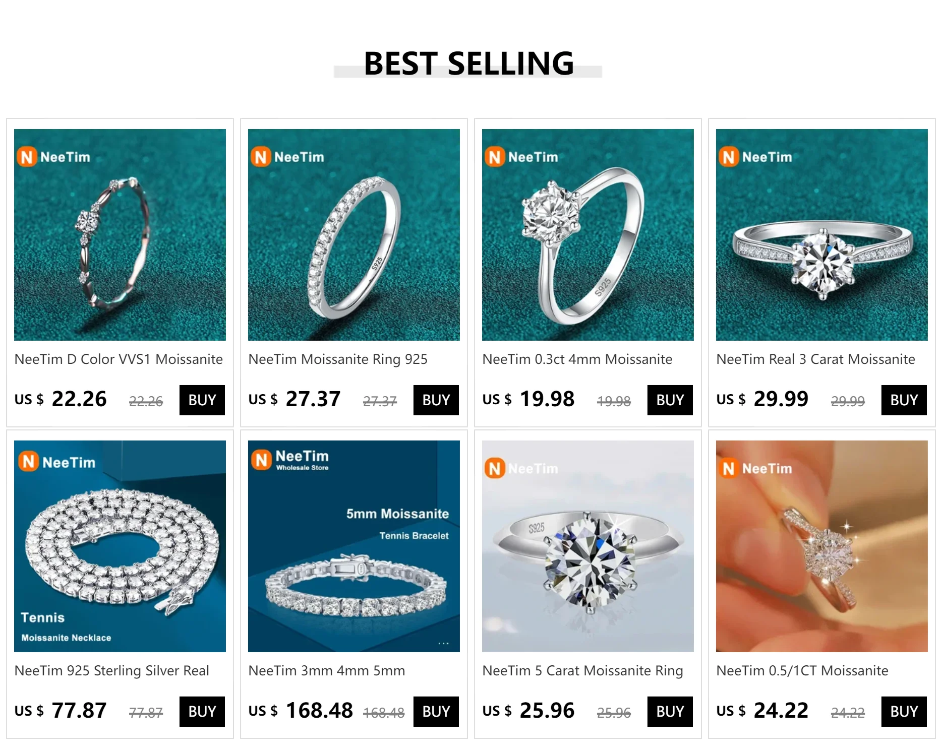 NeeTim Moissanite Stud Earrings for Women S925 Sterling Silver White Gold Plated Diamond Earring Ear Studs Wedding Fine Jewelry - AMULET RING STORE