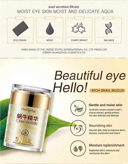 Snail Face Cream + Retinol Eye Massage Roller Serum 2pcs Moisturizing Eye Bag Face Cream Korean Skin Care Products