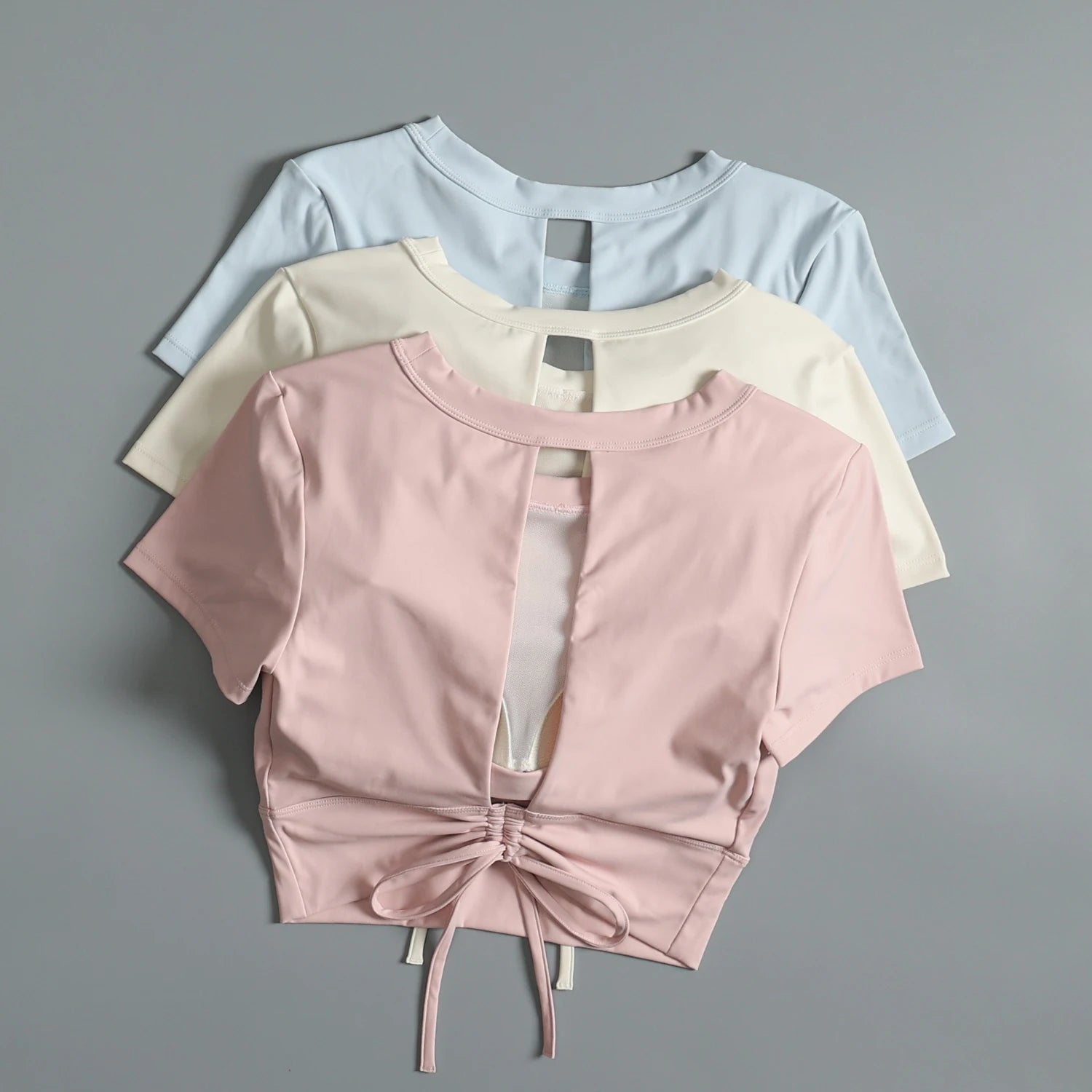 Yoga suit with chest pad sports beauty back fashionable quick-drying short-sleeved T-shirt running Pilates training fitness - AMULET RING STORE