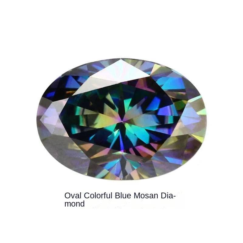 1CT colored diamond moissanite oval pigeon egg moissanite irregular naked stone gemstone jewelry accessories