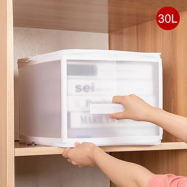 1Pcs Folding Large Capacity Quilt Clothes Storage Boxes Suit Coat Clothing Waterproof Dust-proof Bedroom Organizer Accessories - AMULET RING STORE