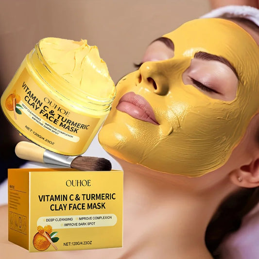 Vitamin C Exfoliating facial mask Turmeric Exfoliating facial mask Improve Pore Deep Cleaning facial mask Apply facial mask - AMULET RING STORE