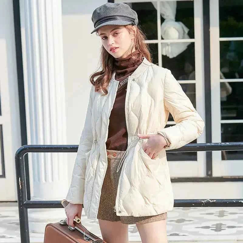 Quilted Padded Overcoat Female Coats Black Duck Down Women's Jacket Thick Padding Long Winter Promotion Offers Elegant Classy In