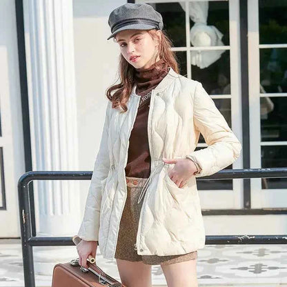 Quilted Padded Overcoat Female Coats Black Duck Down Women's Jacket Thick Padding Long Winter Promotion Offers Elegant Classy In