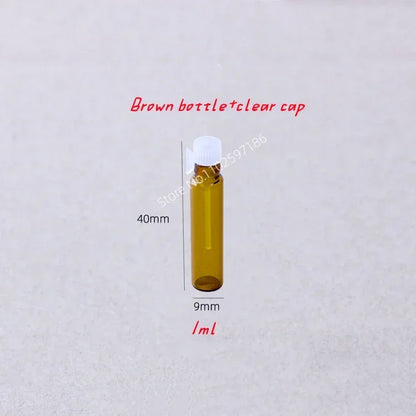 Glass Dropper Bottle Transparent Mini 1ml 2ml Stick Essential Oil with Inner Stopper Sample Trial Use Perfume Sub Bottles Empty - AMULET RING STORE