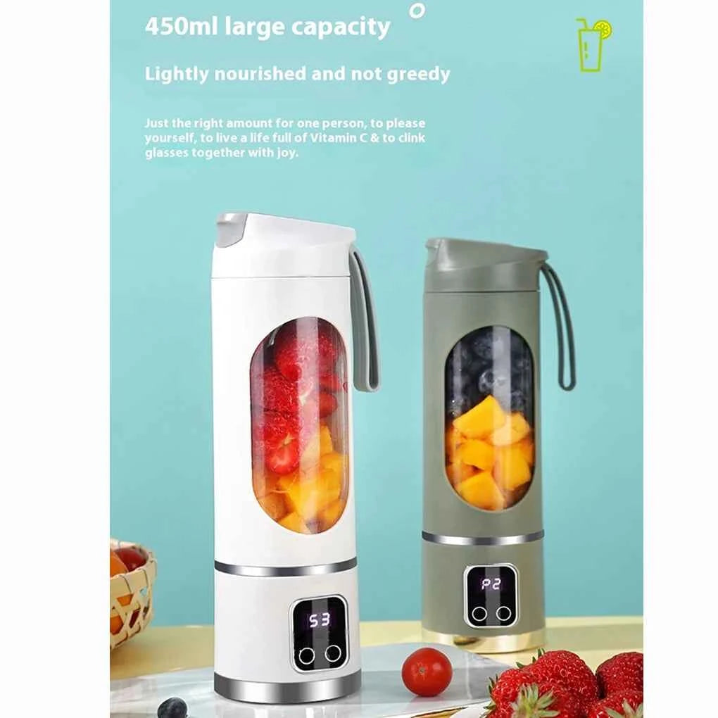 450ml Portable Electric Juicer USB Charging Mini Juicer Fruit Mixer Electric Handheld Juicer for Home Shakes and Smoothies Mixer
