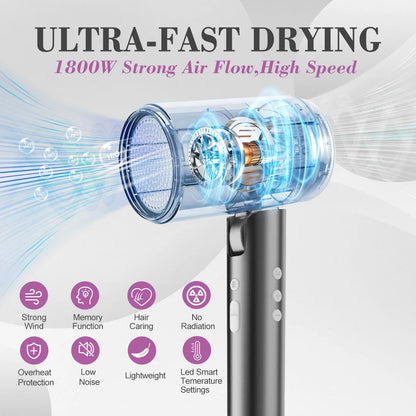 Electric Hair Dryer 1800W 110v Multifunctional Hair Straightener Negative Ion Hair Care Curler Blow Dryer Cold/Warm/Hot Wind - AMULET RING STORE