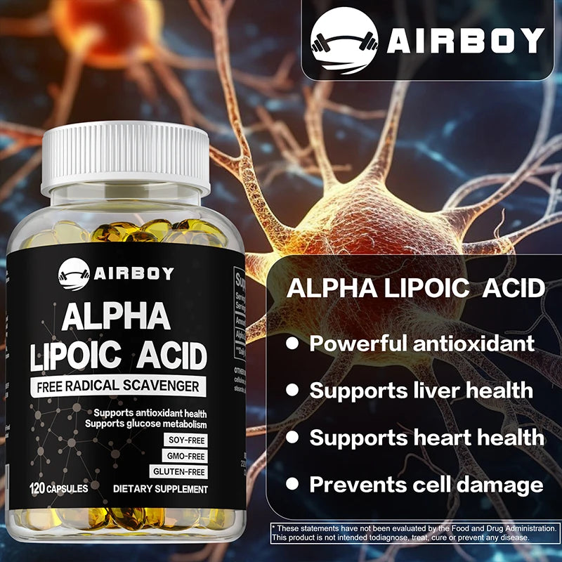 Alpha Lipoic Acid - Energy Metabolism, Relieve Neuralgia, Supports Nervous System Health, Antioxidant, Improves Immunity - AMULET RING STORE