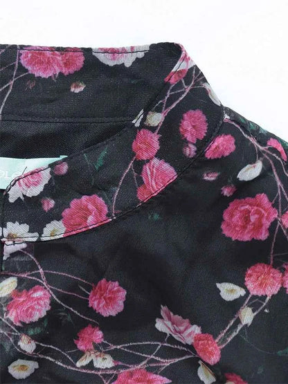 TOLEEN Spring Summer Plus Size Women's Elegant Floral Print Mesh Flare Sleeve Dress 2024 New in Casual V-Neck Party Long Dresses