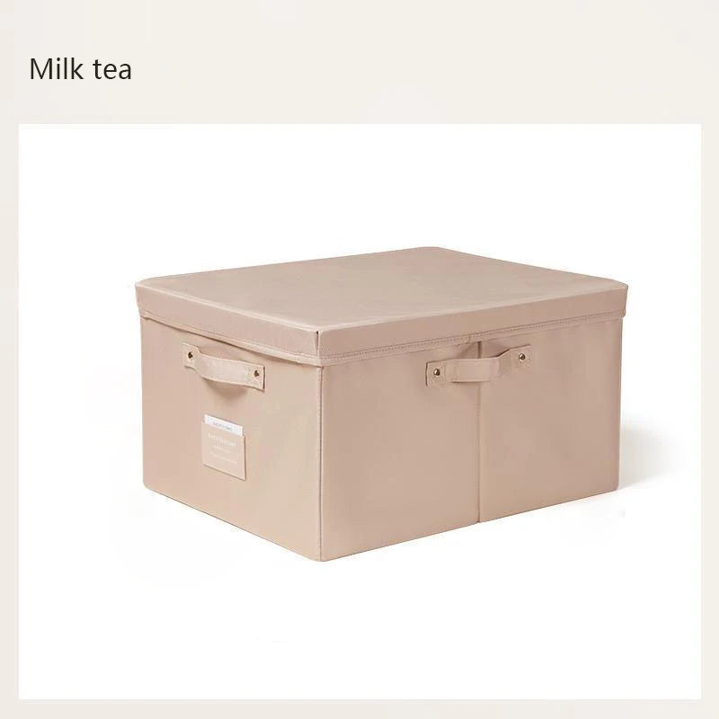 Fabric Foldable Storage Box With Lid Organizer For Clothes Large Capacity Quilt Blanket Toy Storage Closet Wardrobe Organizer - AMULET RING STORE