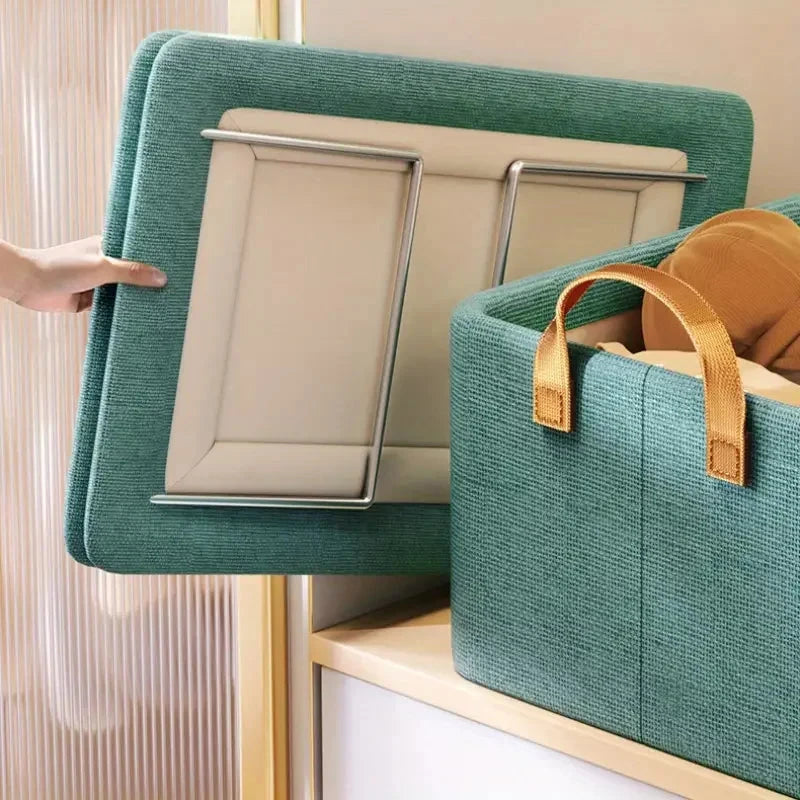 Covered clothing storage box, layered wardrobe organizer, foldable storage basket, underwear foldable storage basket - AMULET RING STORE