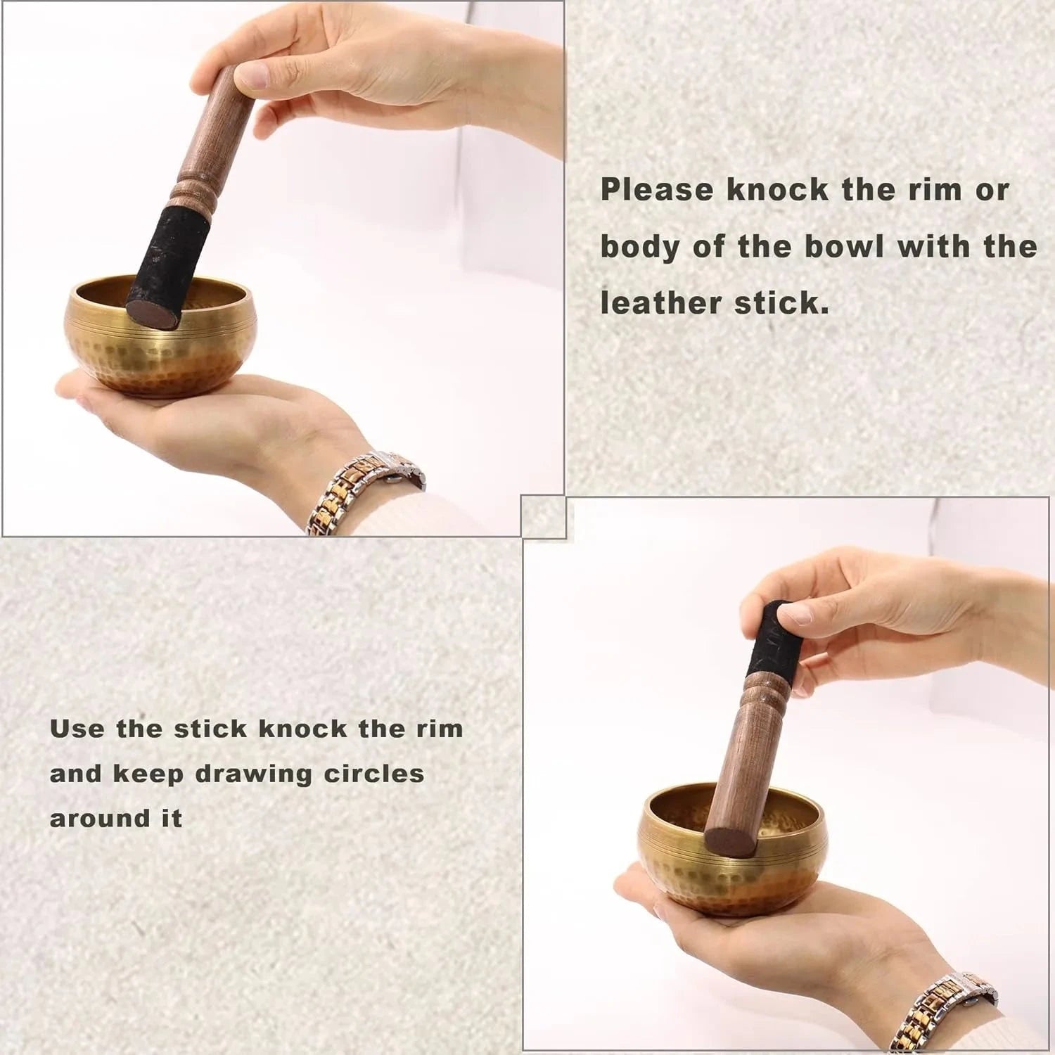 Tibetan Singing Bowls Set,Singing Bowls,Meditation Sound Bowl Handcrafted In Nepal,For Yoga,Meditation,Mindfulness,Healing - AMULET RING STORE