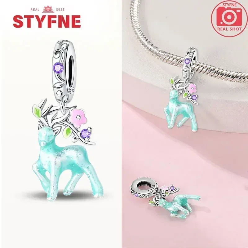 S925 Silver Glow-in-the-dark Firefly Charm Pendant Fit Original Charms Bracelet Gift Beads for Women Diy Fine Jewelry Gifts - AMULET RING STORE