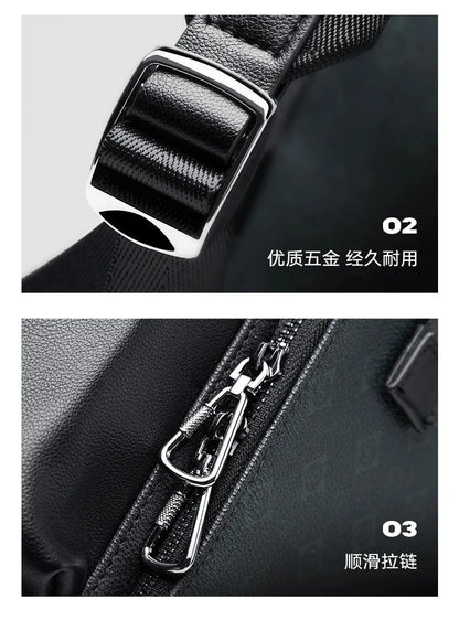 Septwolves Stylish Man Printed Leather Travel Backpack High Qualit Business Work Commuting Flip Print Monogram Laptop Backpack