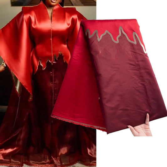 SJD LACE African Brocade Jacquard Lace Fabrics 2025 High Quality 5Yards French Gilded Lace For Sewing Women Party Dresses 3464