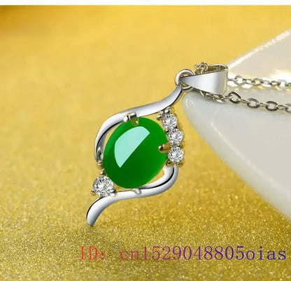 Jade Pendant Amulet Lucky Necklace Natural Gifts Hetian Women Fashion Chinese Chalcedony Jewelry Charm