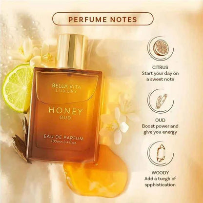 100ml Original Arab Perfumes BellaVita Luxury Honey Oud Eau de Parfum Spray Unisex Lasting Wood Pheromones Perfume Cologne Gifts