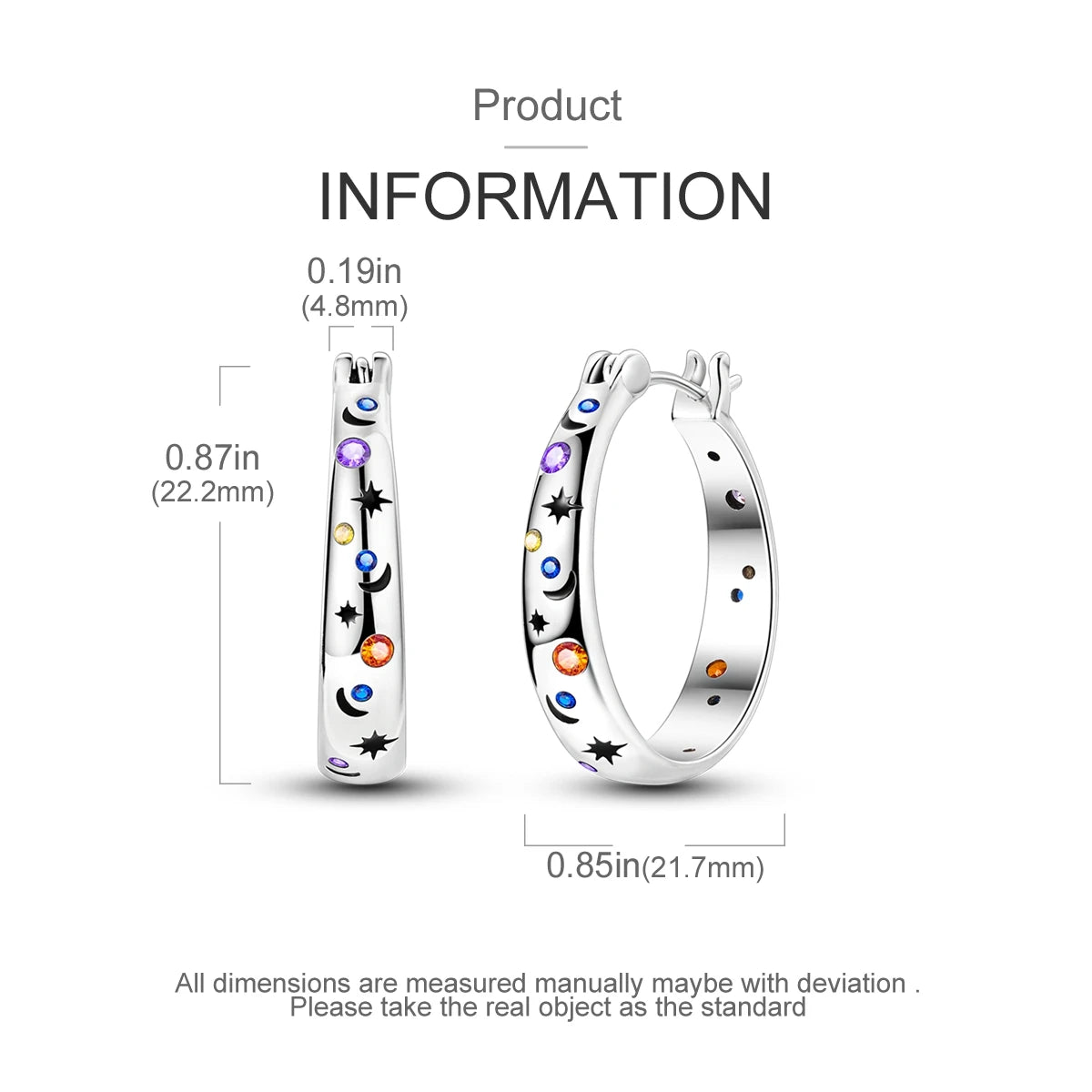 925 Sterling Silver Exquisite Blue star Earrings Jewelry Versatile Hoop Earrings For Women Jewelry Birthday Party Gifts - AMULET RING STORE