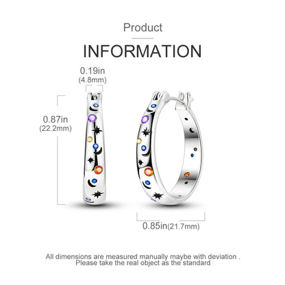 925 Sterling Silver Exquisite Blue star Earrings Jewelry Versatile Hoop Earrings For Women Jewelry Birthday Party Gifts - AMULET RING STORE