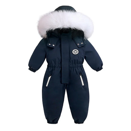 -30 Winter Baby Clothes Thicken Warm Jumpsuits Snowsuits Girl Boy Hooded Jacket Waterproof Rompers Ski Suits Kids Coat Outerwear - AMULET RING STORE