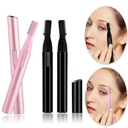 2022 New Multi Functional Mini Handle Beauty Women Painless Automatic Shaving Trim Eyebrows Electric Eyebrow Trimmer Pink Black - AMULET RING STORE