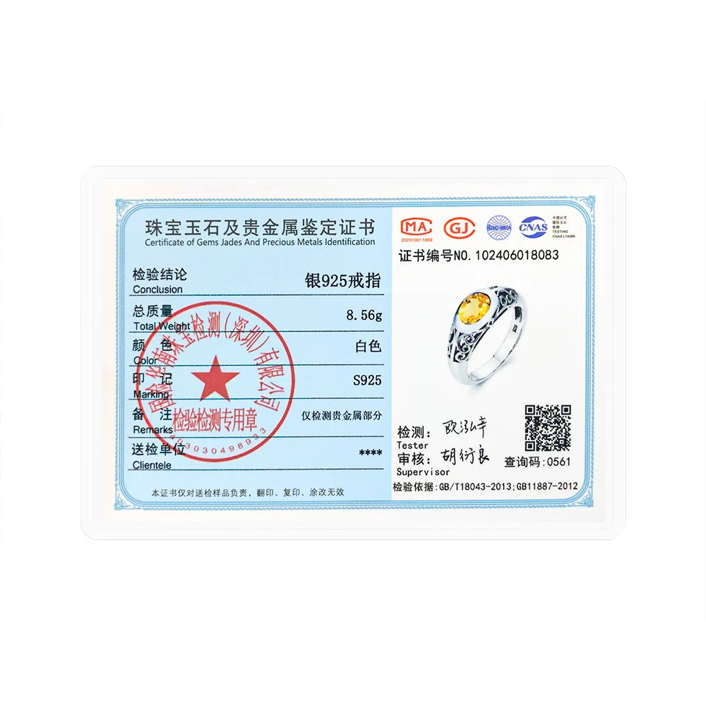 Retro Real 925 Sterling Silver Peridot Rings For Women 6*8mm Oval Gemstones Wedding Enagement Famous Brand Jewelry