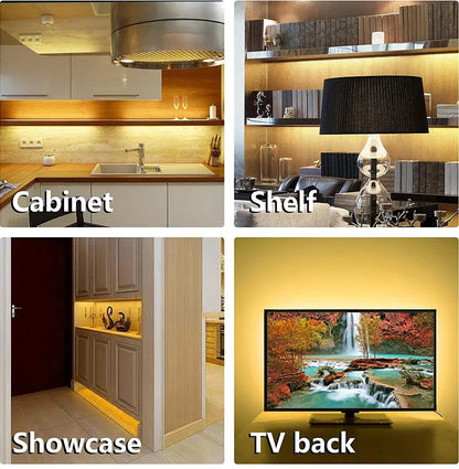 USB LED Lights Strip DC 5V Smart Dimmer Gesture Sensor Switch Control 60LEDs/m Backlight LED Ribbon Tape TV Lamp Room Decoration - AMULET RING STORE