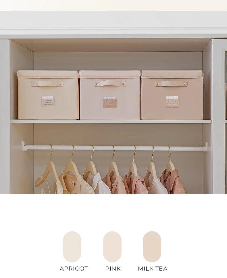 Fabric Foldable Storage Box With Lid Organizer For Clothes Large Capacity Quilt Blanket Toy Storage Closet Wardrobe Organizer - AMULET RING STORE