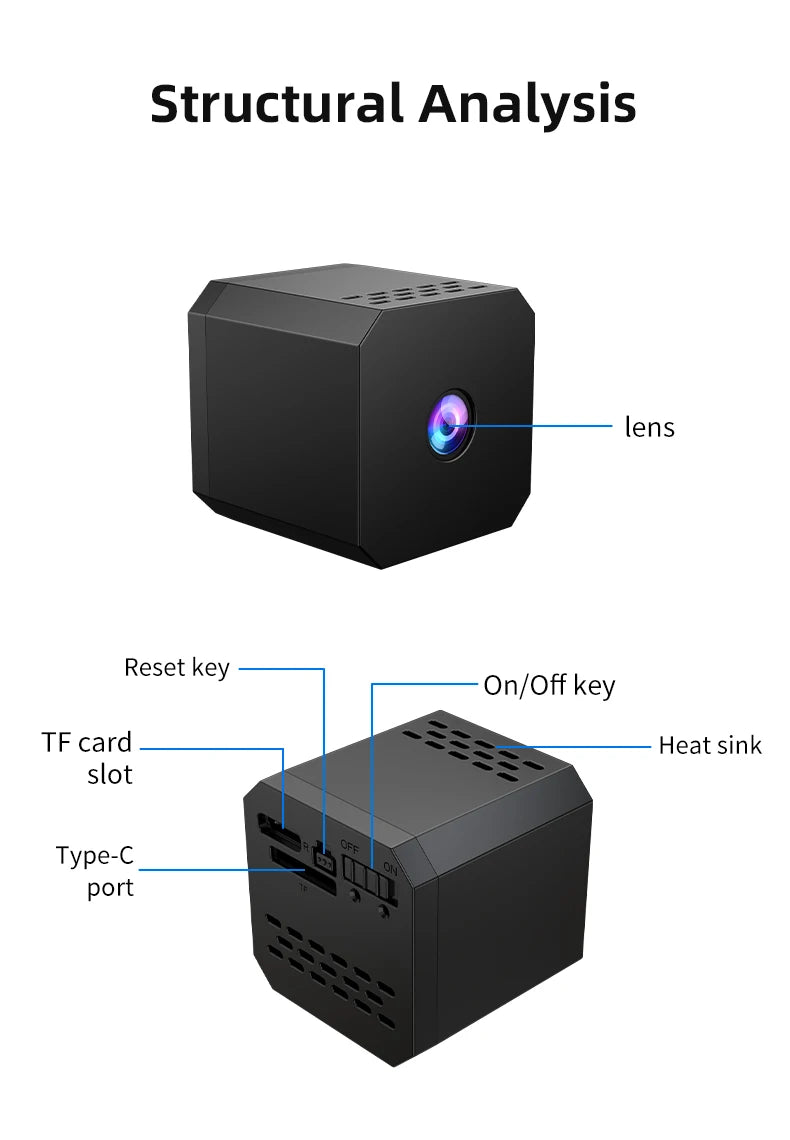 1080P Mini WiFi Camera F1 Wireless Remote Monitor Loop Recording Camera Security Protection Smart Home surveillance camera - AMULET RING STORE