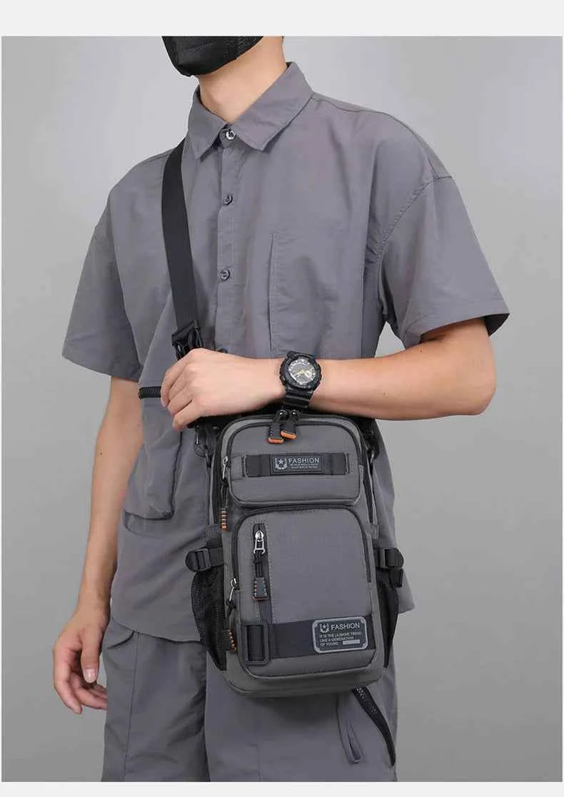 Male Multifunctional Sports Chest Bag Men's Lightweight Handbag  Multi Pockets Outdoor Hiking Climbing Cycling Crossbody Bags